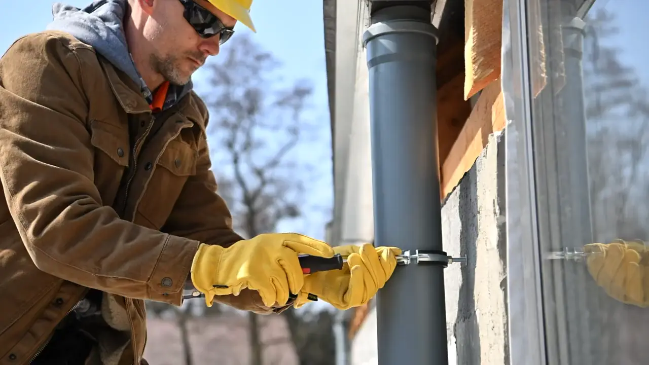 Downspout Drains: new underground downspout lines on a Dig N Drain job